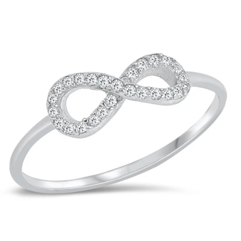Sterling Silver Infinity Ring – CZ Sparkle